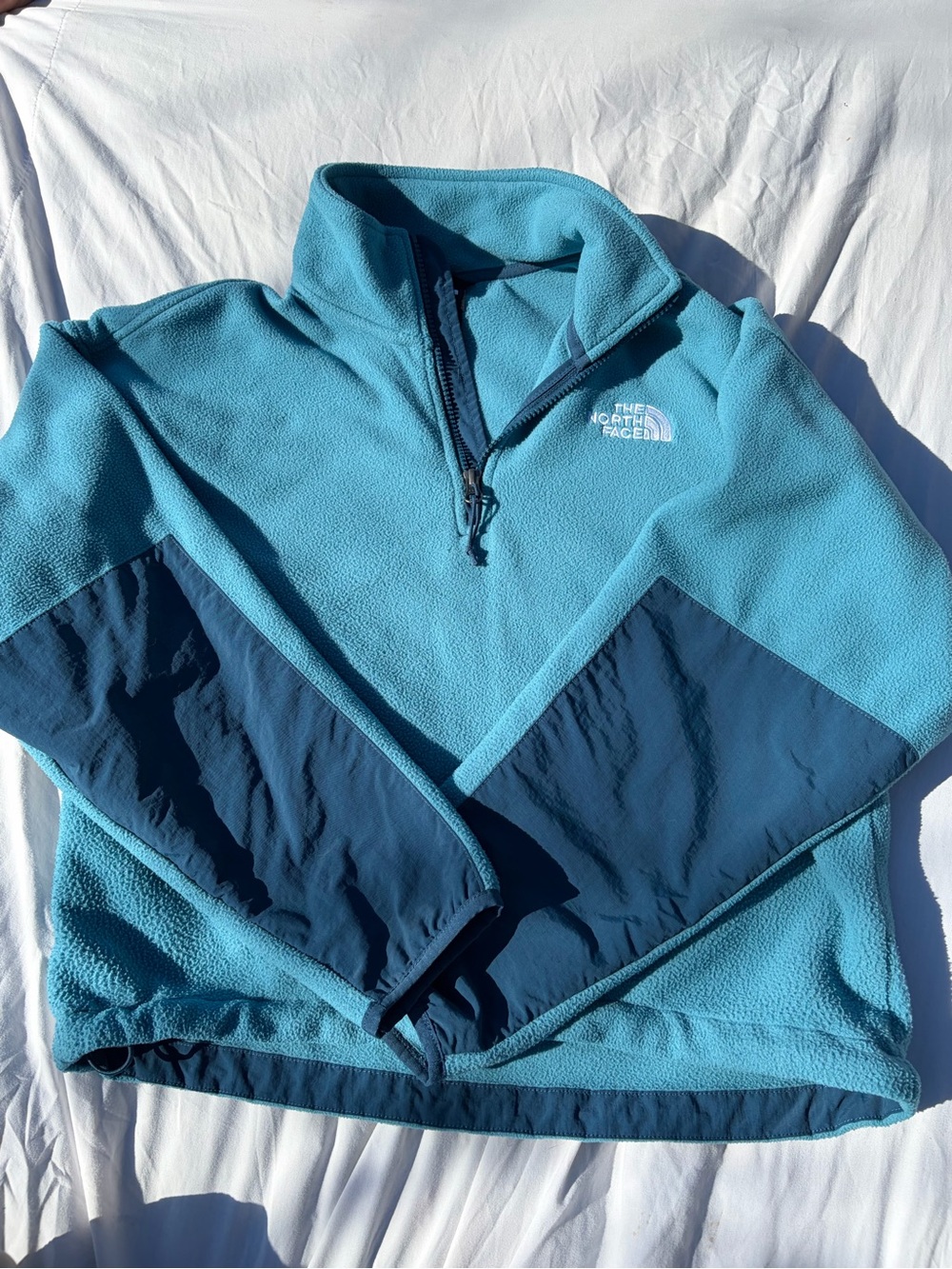 The North Face Aqua & Navy Half-Zip Fleece Pullover
